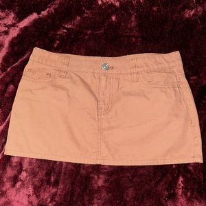 Brown Denim Mini Skirt